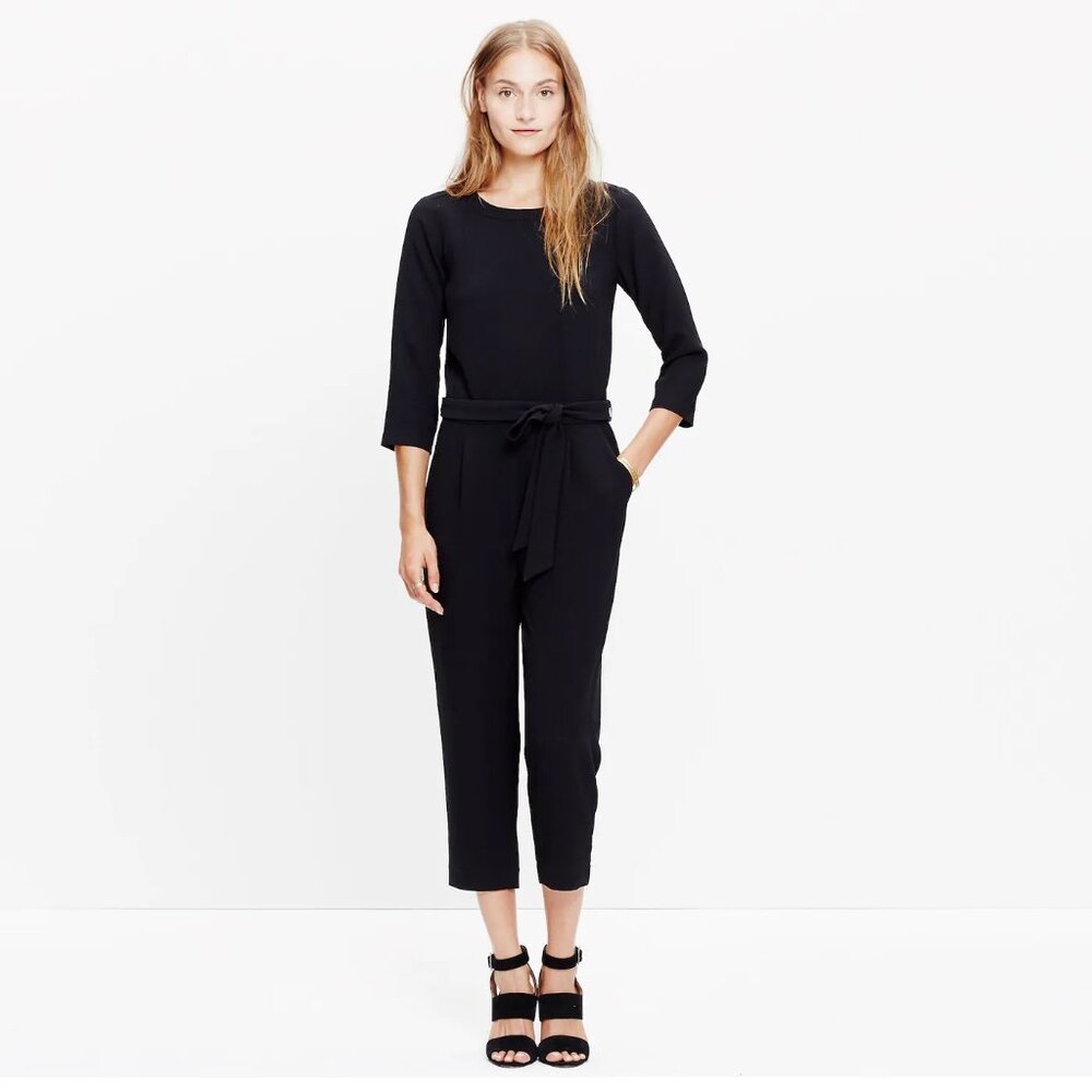 Madewell Sloan Jumpsuit - Black - Size 0 - EUC